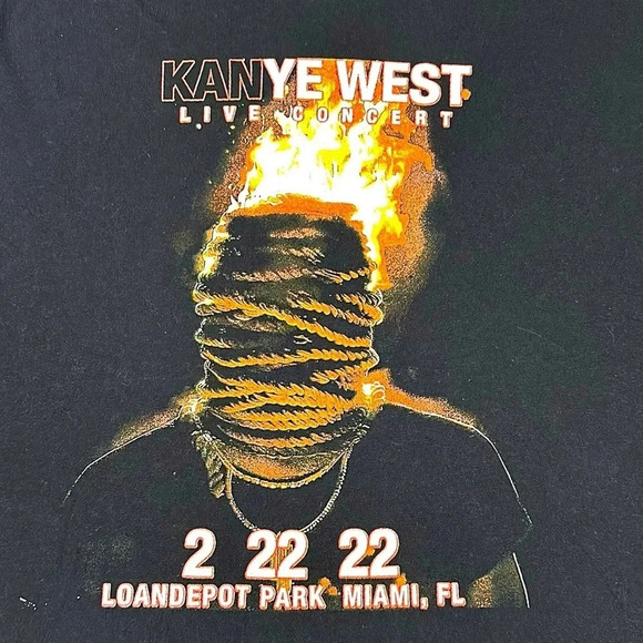 2022 KANYE WEST MERCH LIVE CONCERT black short sleeve t-shirt Miami FL - Picture 2 of 8